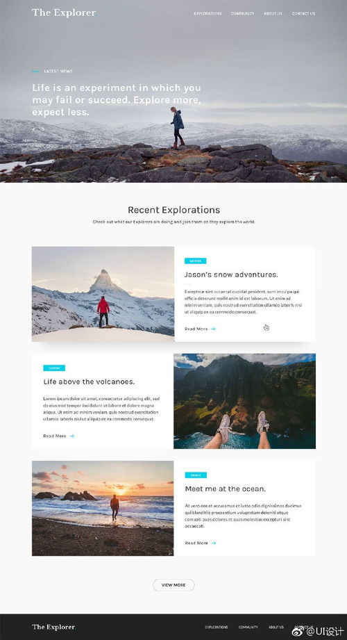 感受大自然 旅行博客網(wǎng)頁(yè)設(shè)計(jì)的UI靈感分享